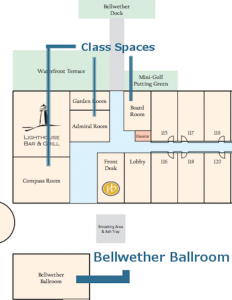 Sponsor Tables will be located in the Ball Room, along with Registration, Kaffee Klastches, the lunch and dinner buffet, and the BBB Book Fest!